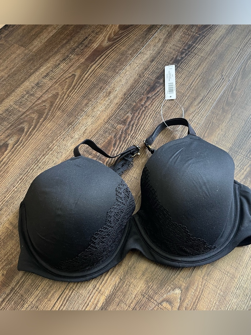 Soma Women 36D Bra Black Embraceable Perfect Coverage Underwire Lace Trim NEW